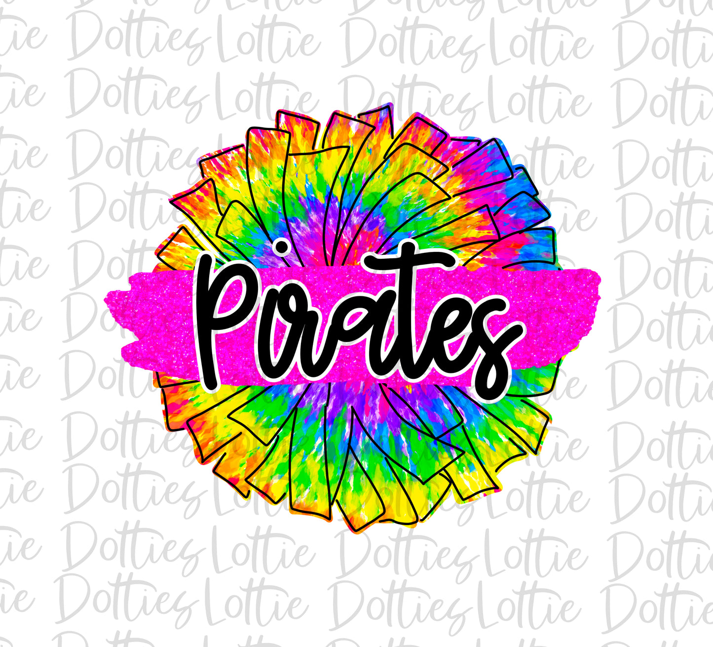 Pirates Pom Png - Cheer Sublimation File - Instant download - Digital Download