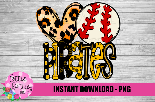 Baseball Pirates Png - Pirates  Sublimation Design - Digital Download