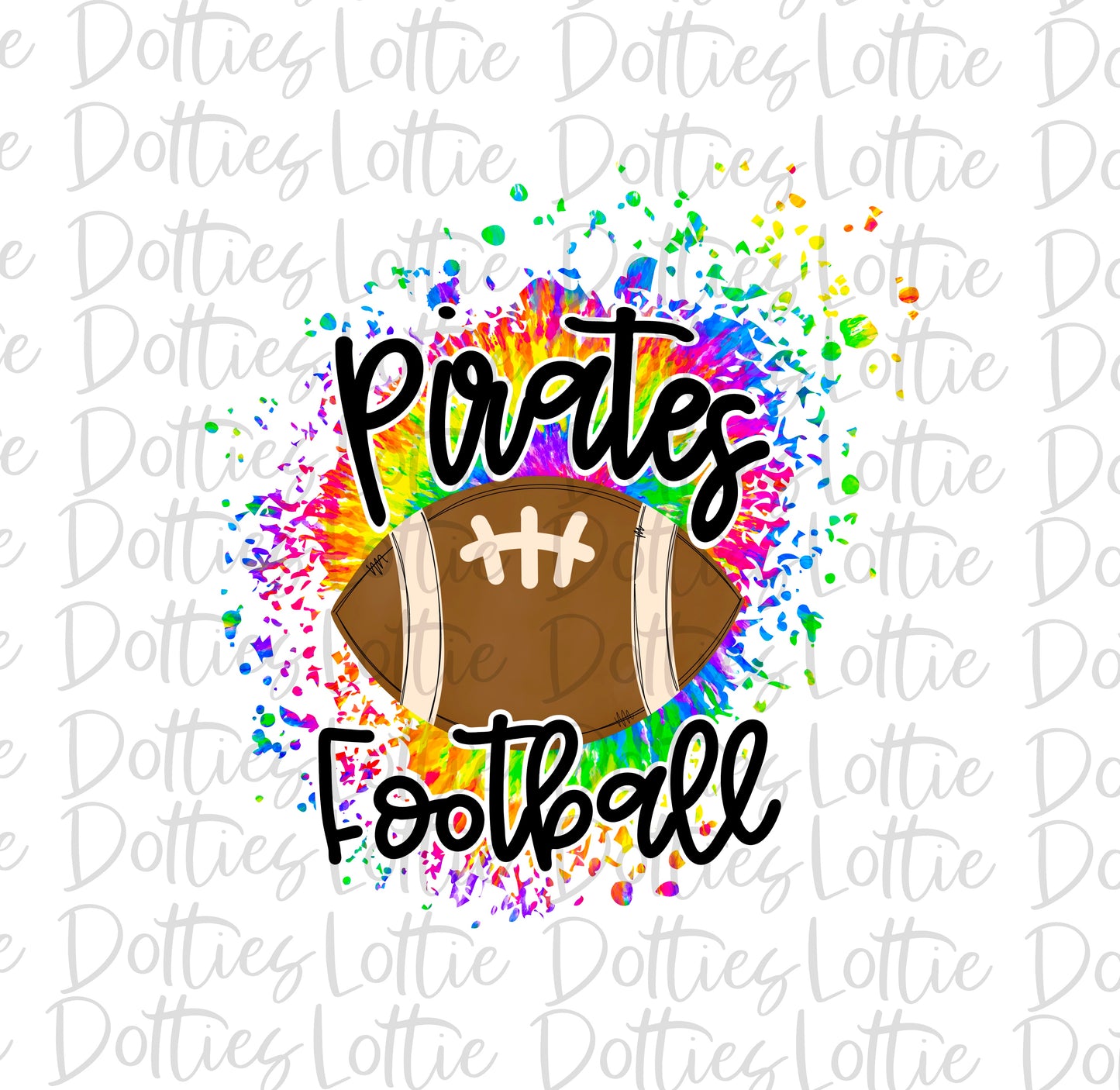 Tie Dye Pirates Football - PNG - Football - Sublimation - Digital Download