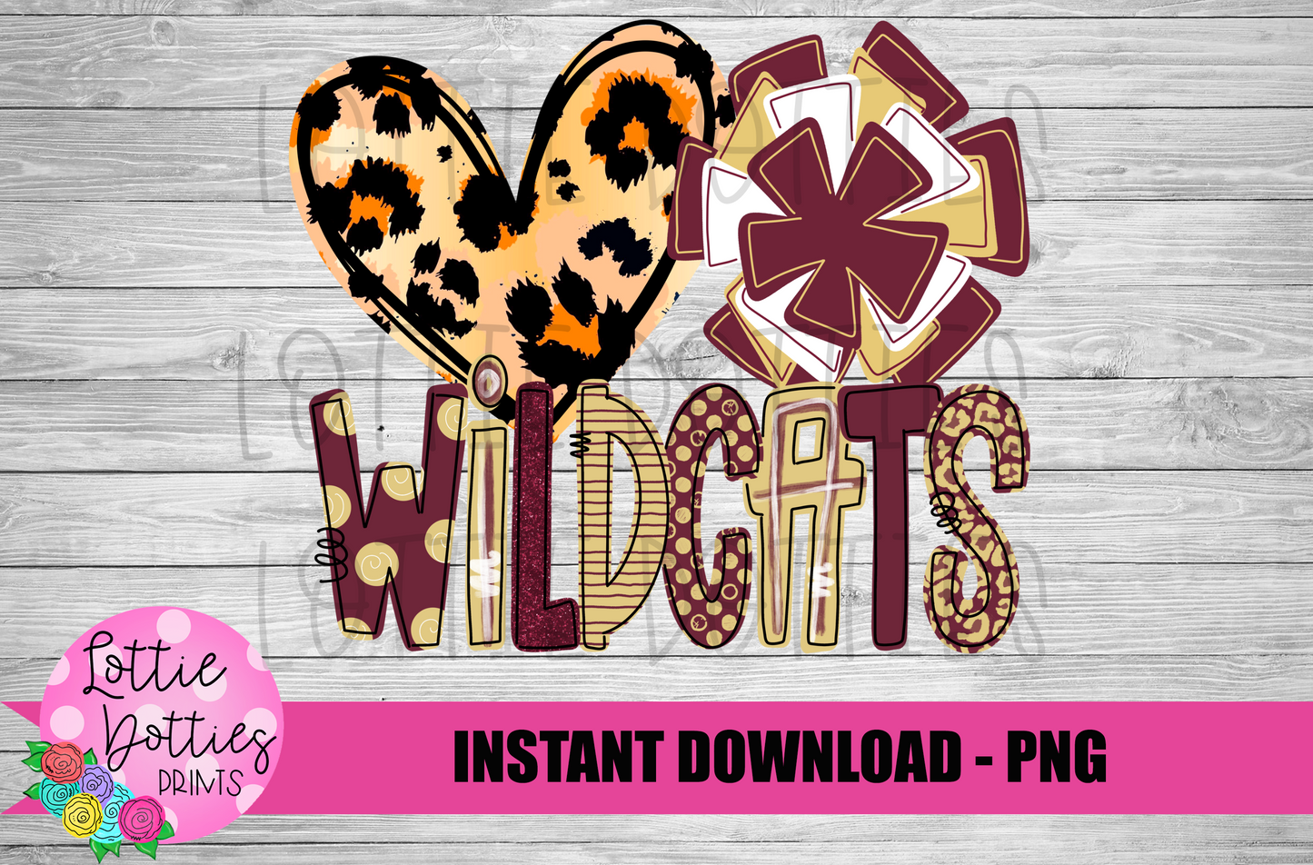 Wildcats Pom PNG - Wildcats - sublimation design - Digital Download