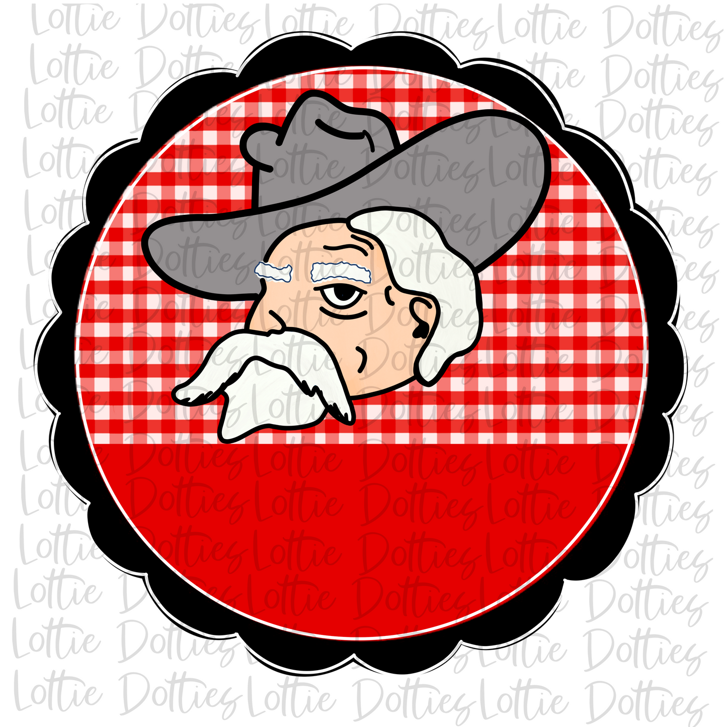 Rebel Scallop - Png - Red and Black - Sublimation Design- Digital Download