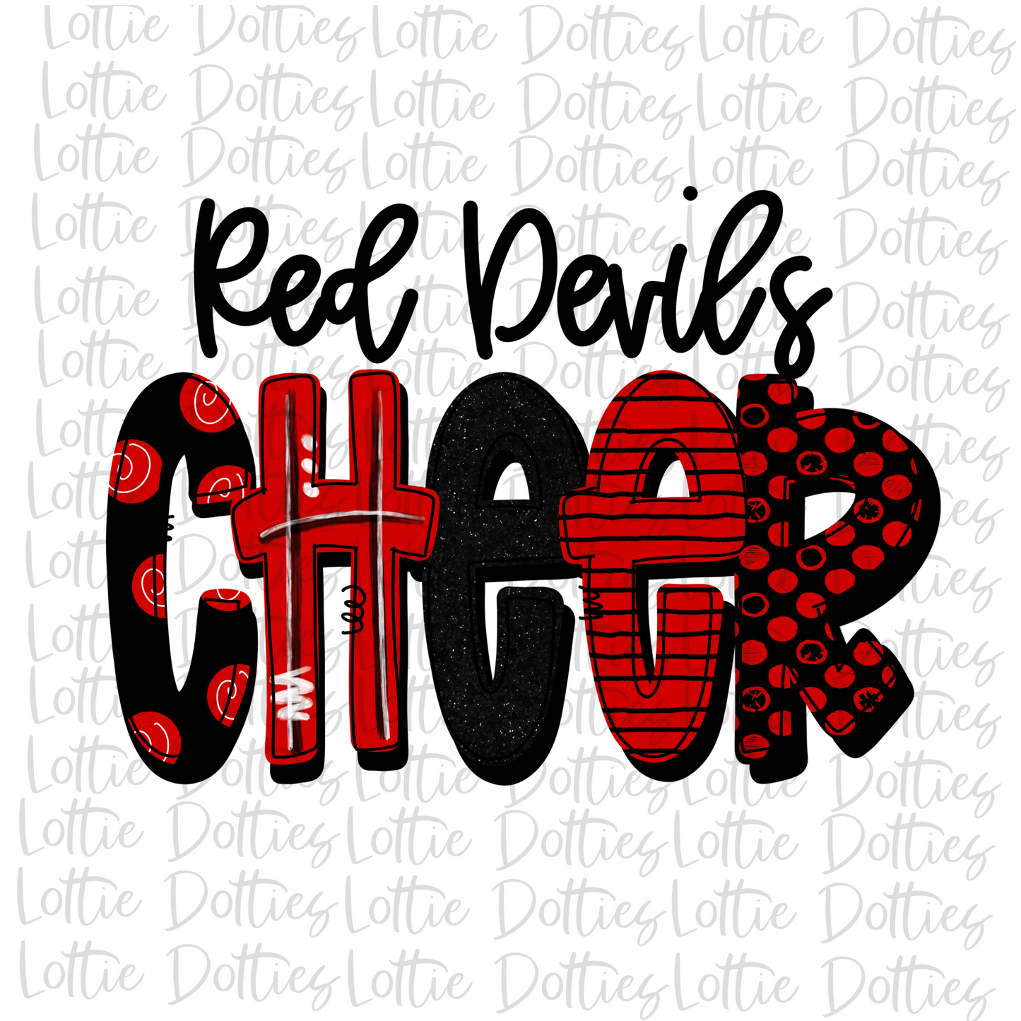 Red Devils Cheer Png - Red Devils Sublimation Design - Digital Download