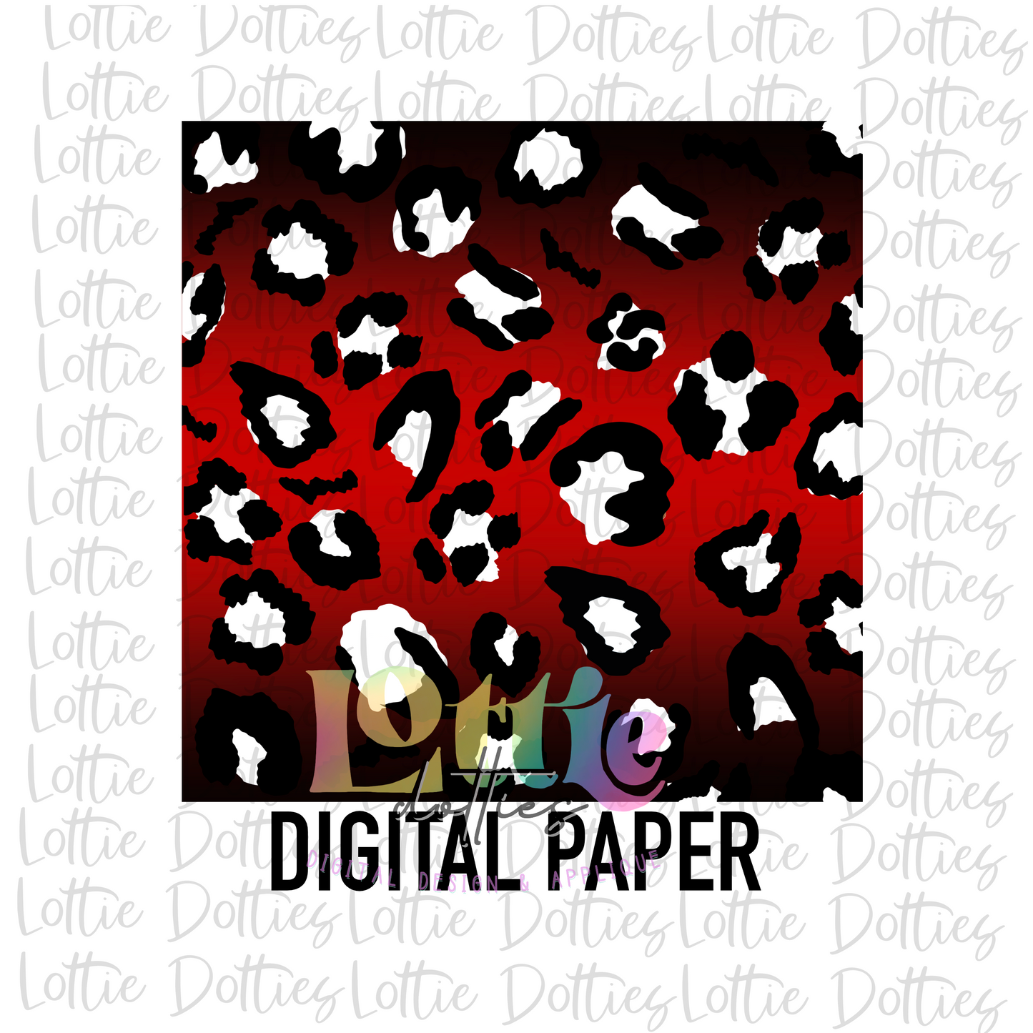 Red and Black Leopard Ombre Digital Paper - Digital Paper - Instant Download - Digital Download -