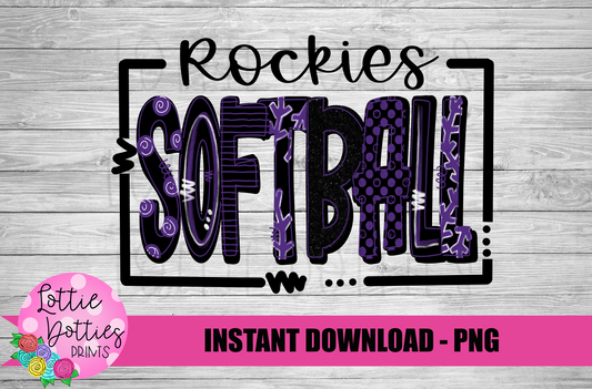 Rockies Softball PNG - Softball -  sublimation design - Digital Download