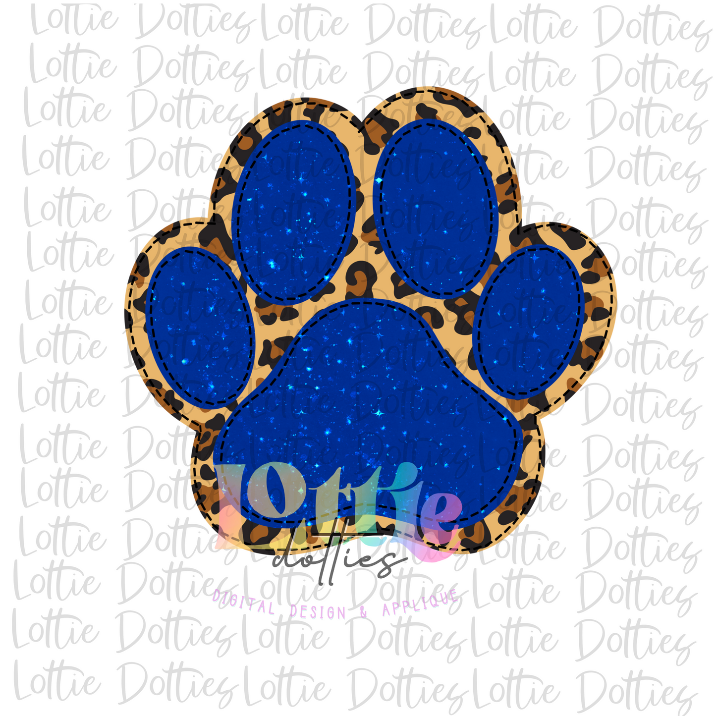 Paw Print PNG - Paw Print Sublimation - Digital Download -Royal and Leopard