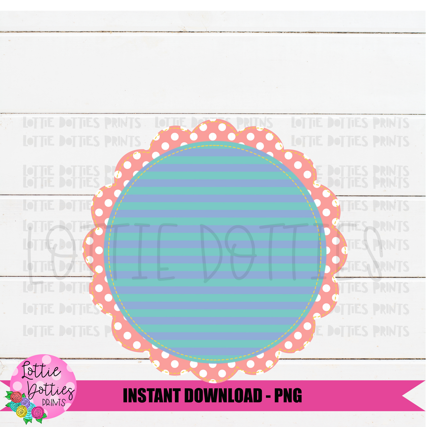 M2M Matilda Jane Inspired Digital Download - Scallop Monogram Frame Png