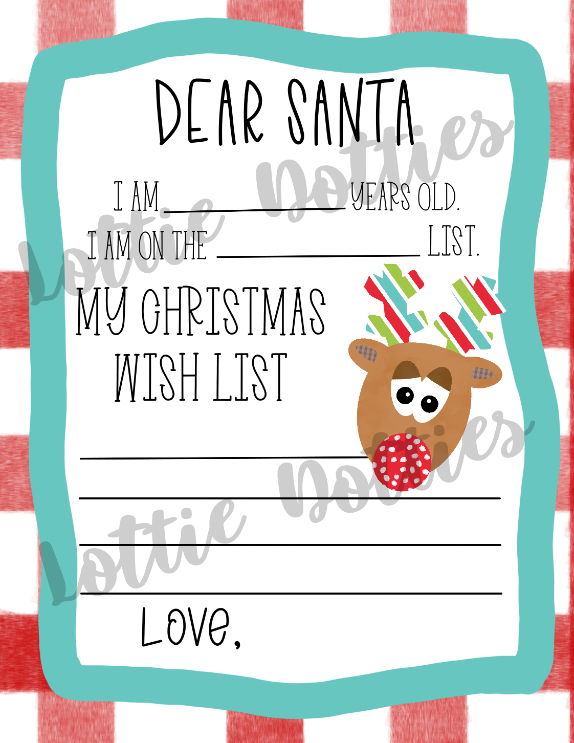 Santa List Png - Boy Reindeer Sublimation - Christmas Sublimation- Digital Download
