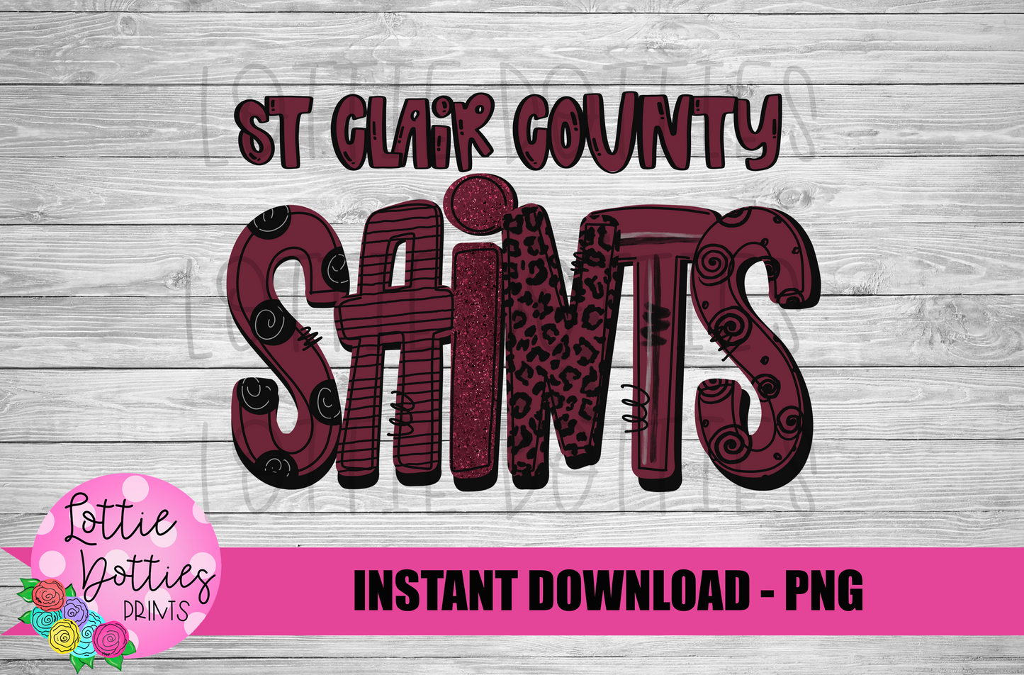 St. Clair County Saints PNG - Saints sublimation design - Digital Download