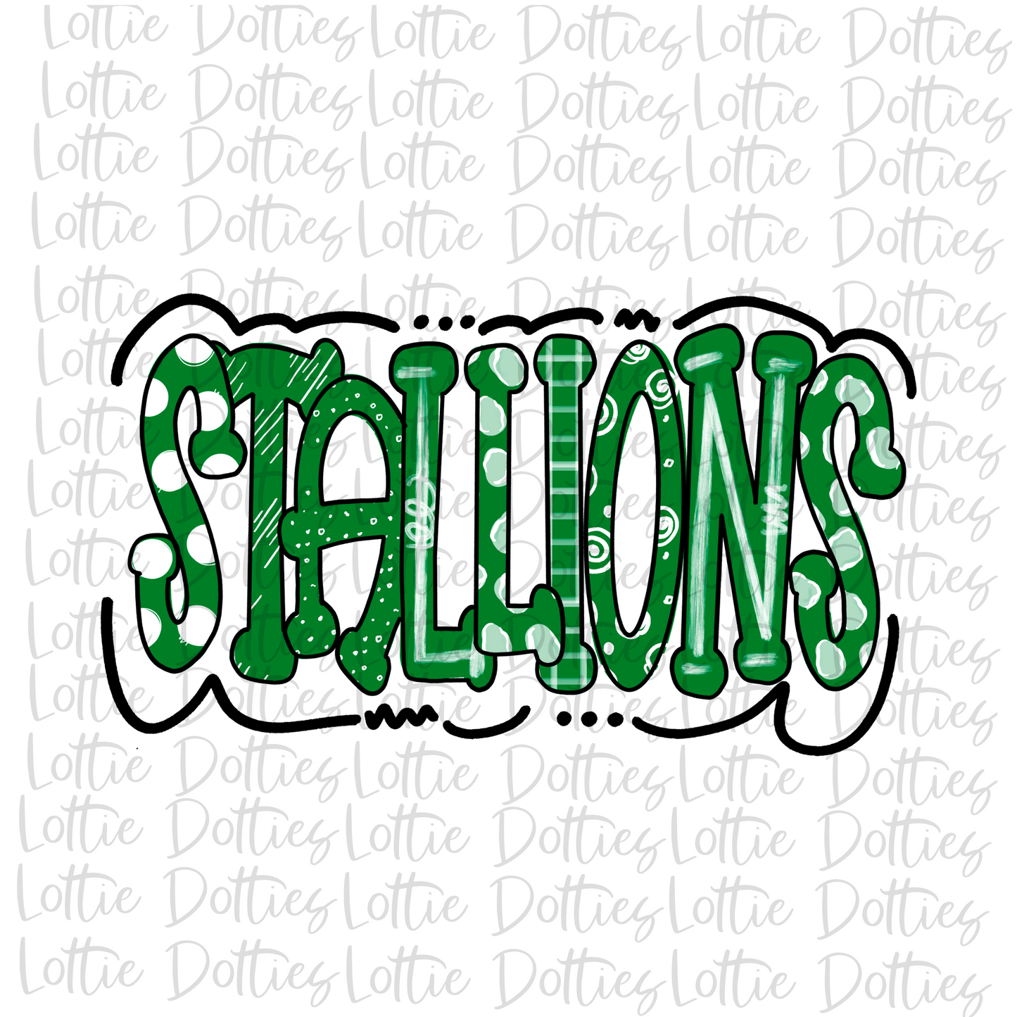 Stallions PNG - Stallions Sublimation Design - Digital Download - Green and White
