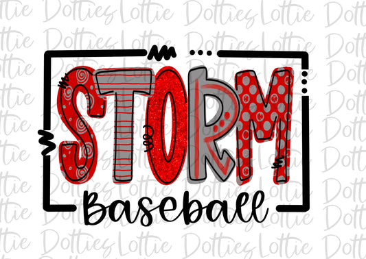 Storm Baseball  Png - Storm Sublimation Design - Digital Download