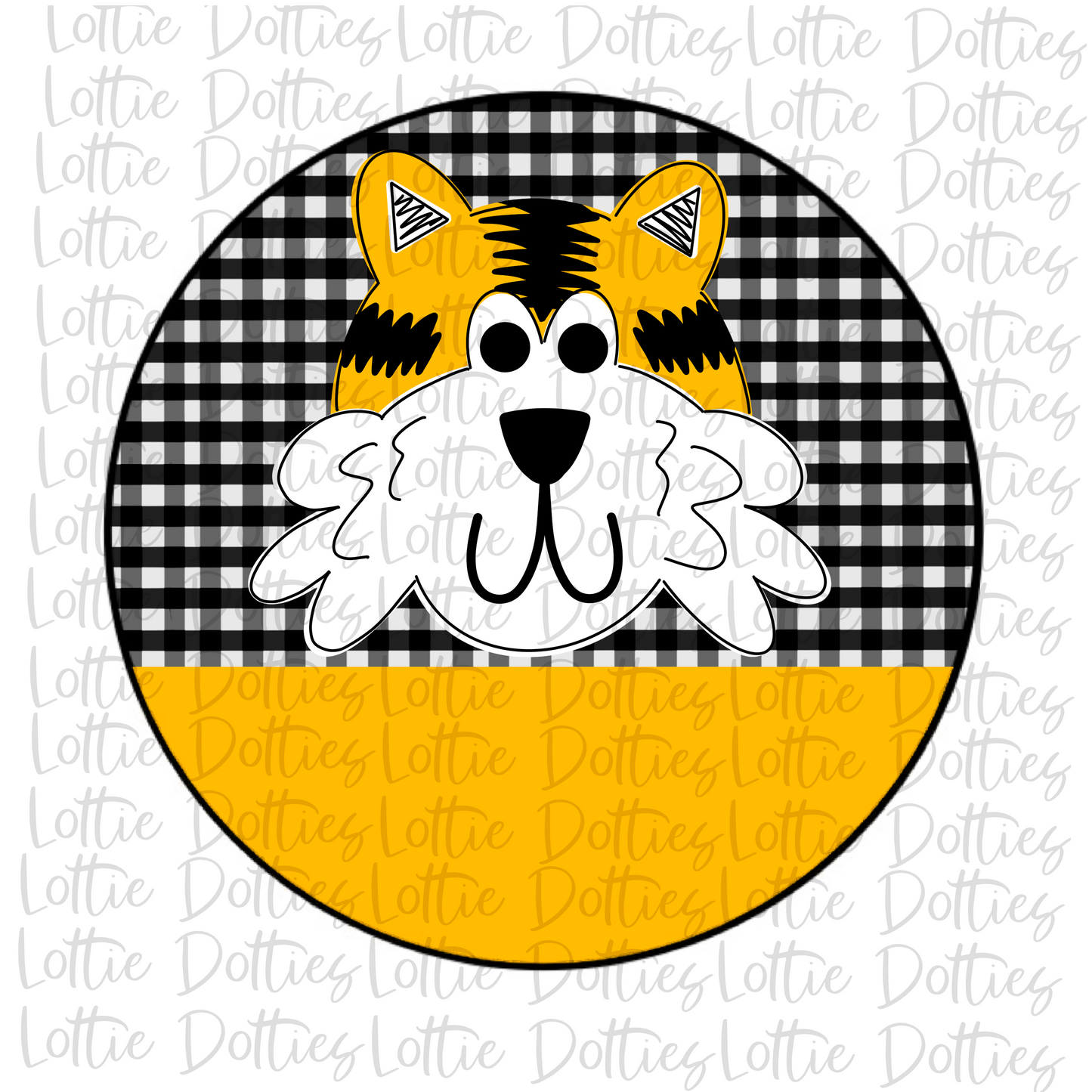 Tiger Circle - Png -Black and Gold - Sublimation Design- Digital Download