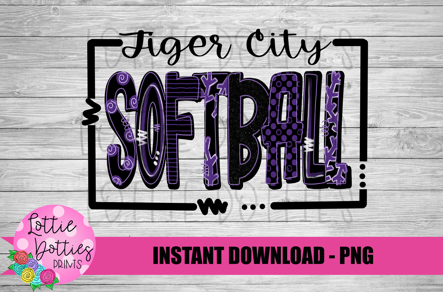 Tiger City Softball PNG - Softball Png - Digital Download