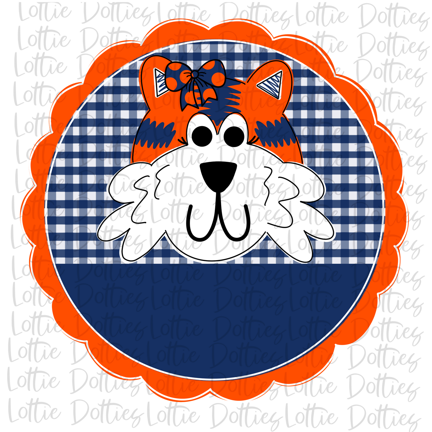 Tigers - PNG - Tiger Scallop - Orange and Navy - Sublimation - Digital Download