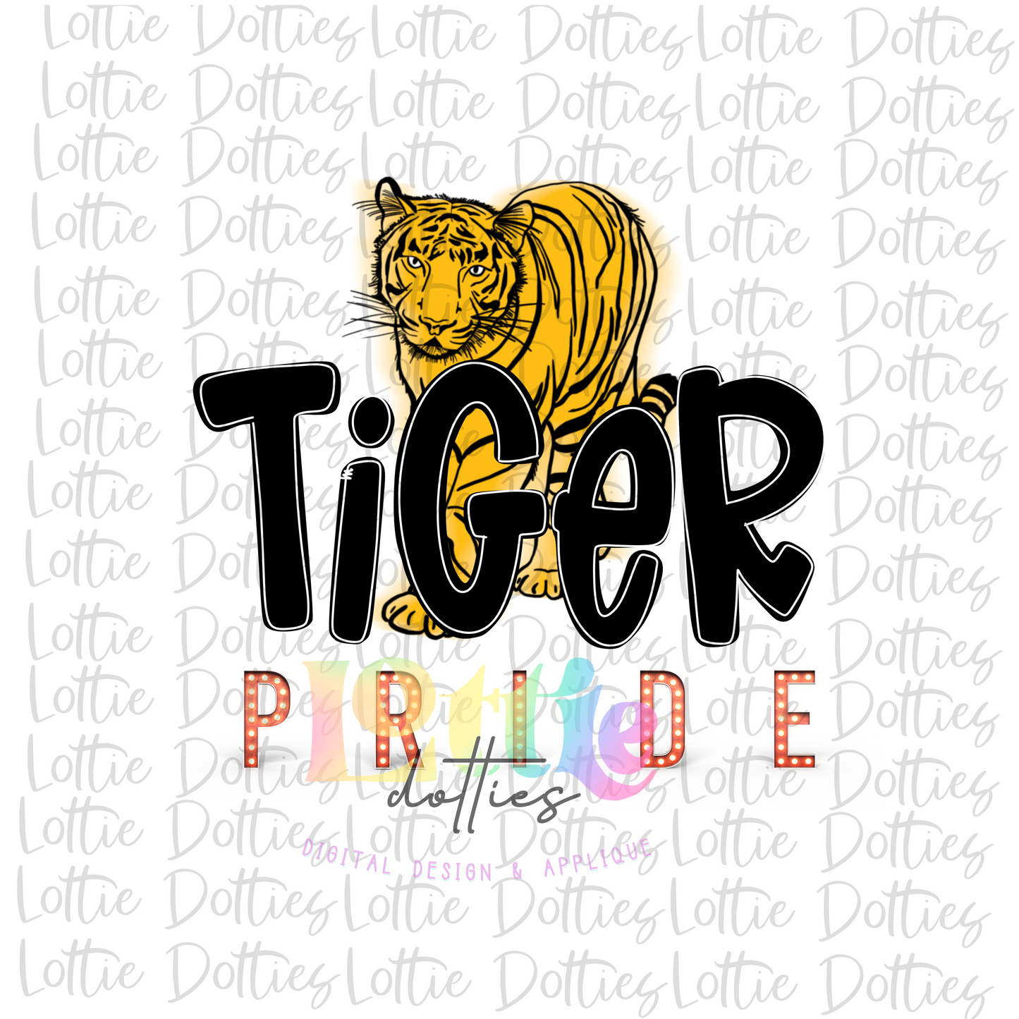 Tiger Pride PNG - Tigers Sublimation - Digital Download - Black and Gold