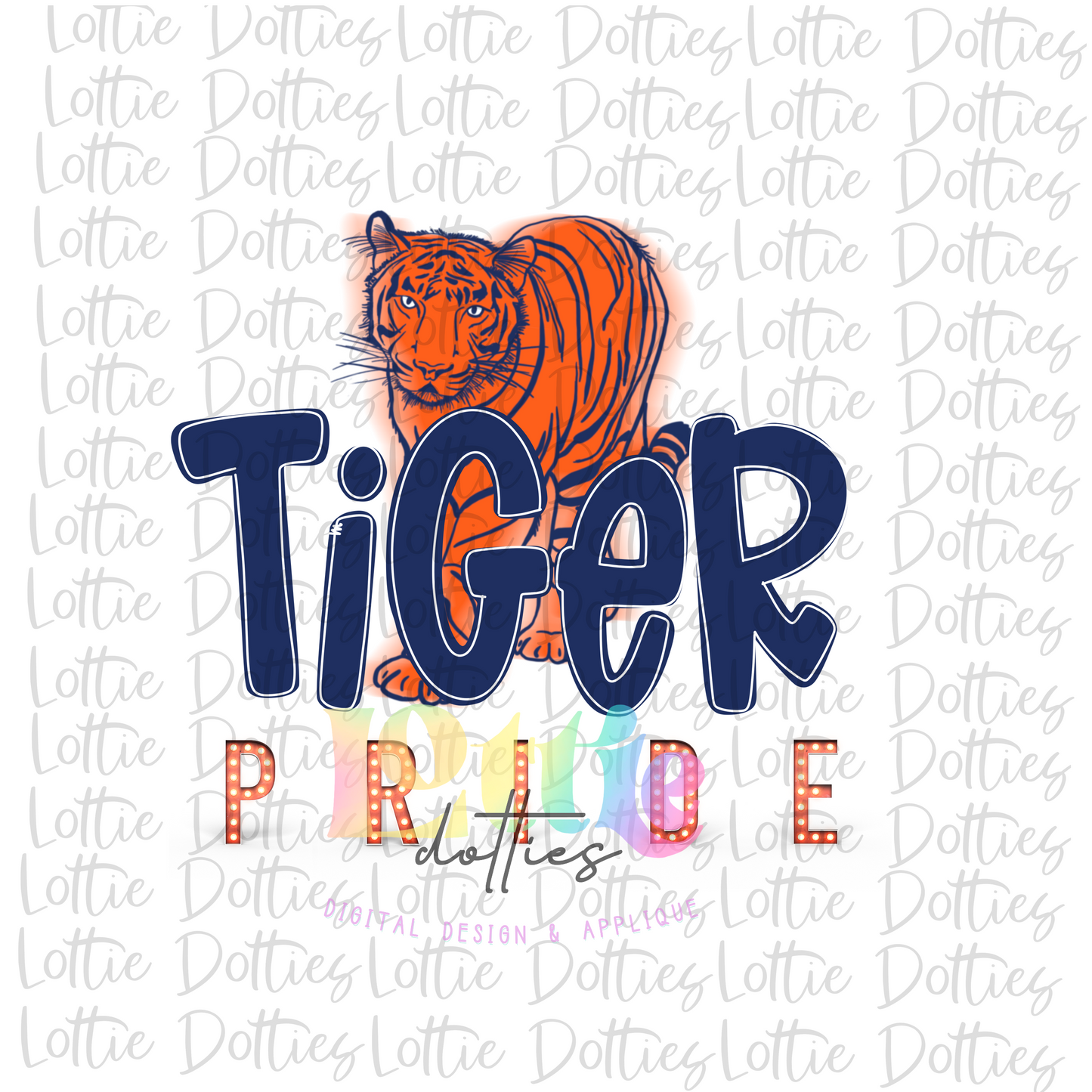 Tiger Pride PNG - Tigers Sublimation - Digital Download -Navy and Orange