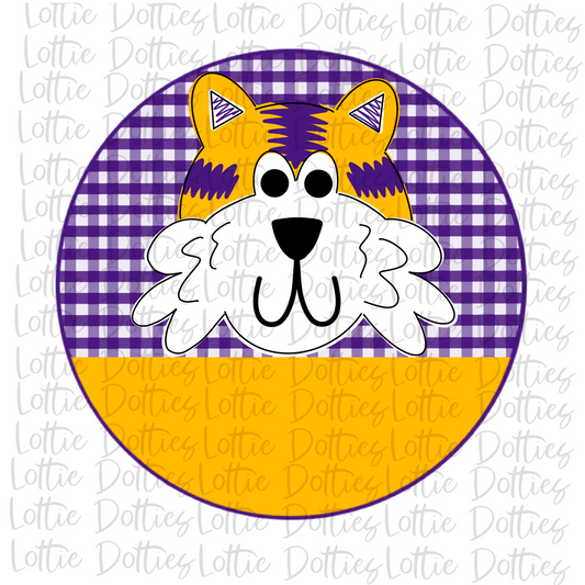 Tigers - PNG - Tiger Circle - Purple and Gold - Sublimation - Digital Download