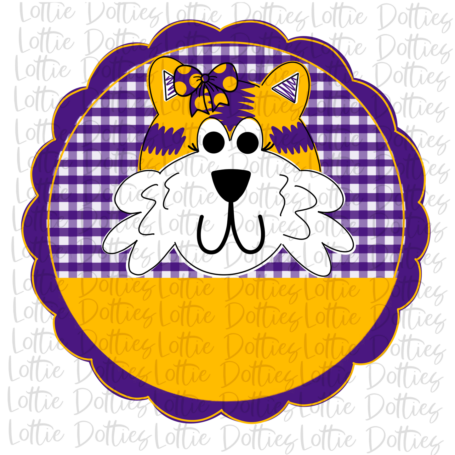 Tigers - PNG - Tiger Scallop Purple and Gold - Sublimation - Digital Download