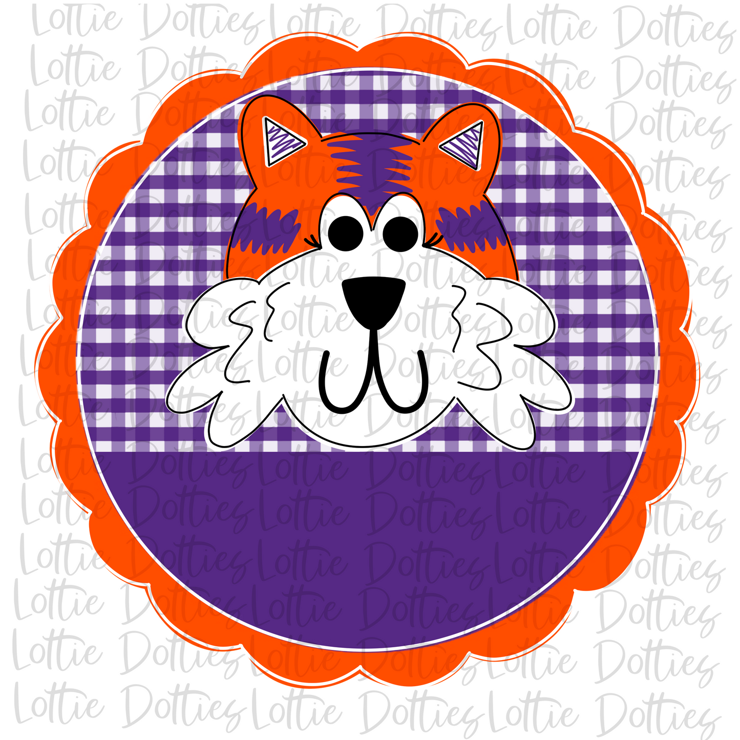 Tigers - PNG - Tiger Scallop - Purple and Orange - Sublimation - Digital Download