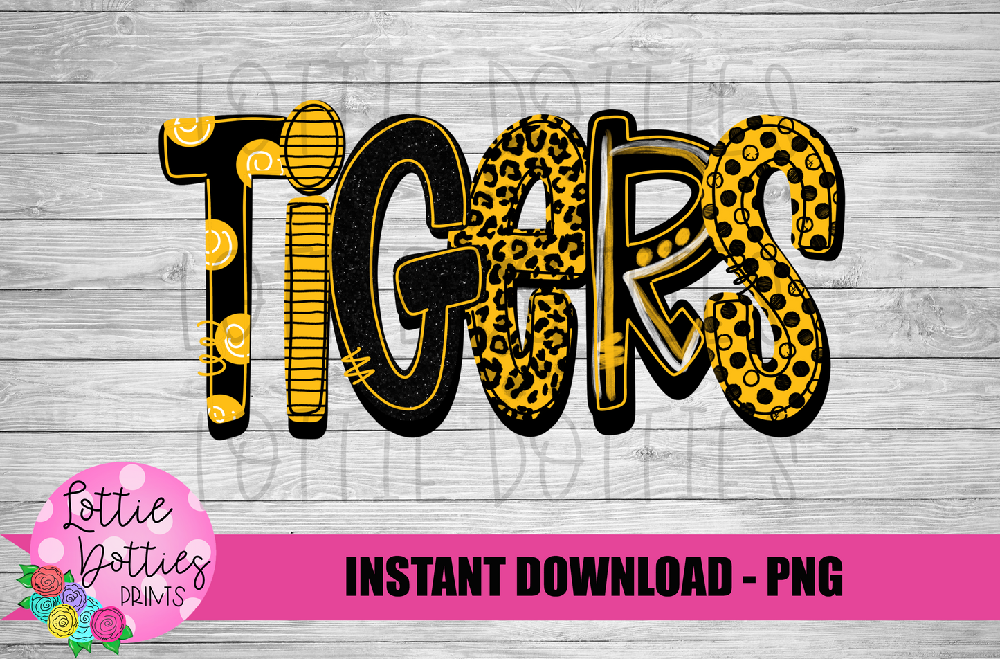Tigers PNG - Tigers sublimation design - Digital Download - Black and Gold