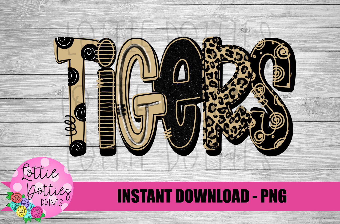 Tigers PNG - Tigers sublimation design - Digital Download - Black and Vegas Gold