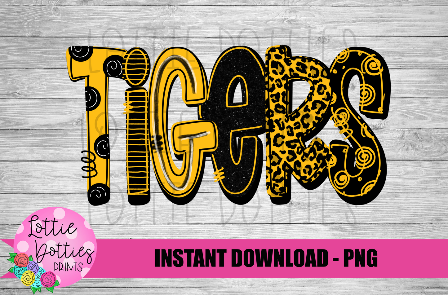 Tigers PNG - Tigers sublimation design - Digital Download - Black and Gold
