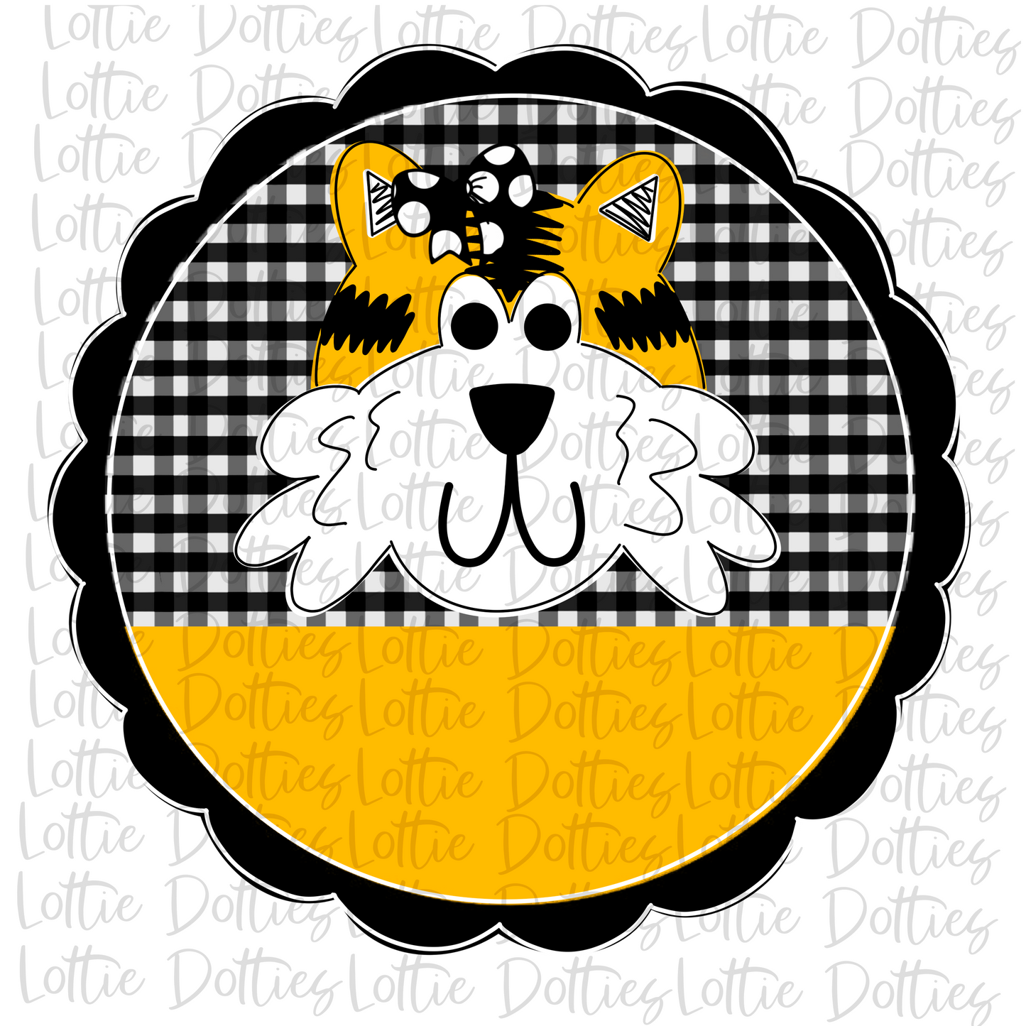 Tiger Scallop - Png -Black and Gold - Sublimation Design- Digital Download