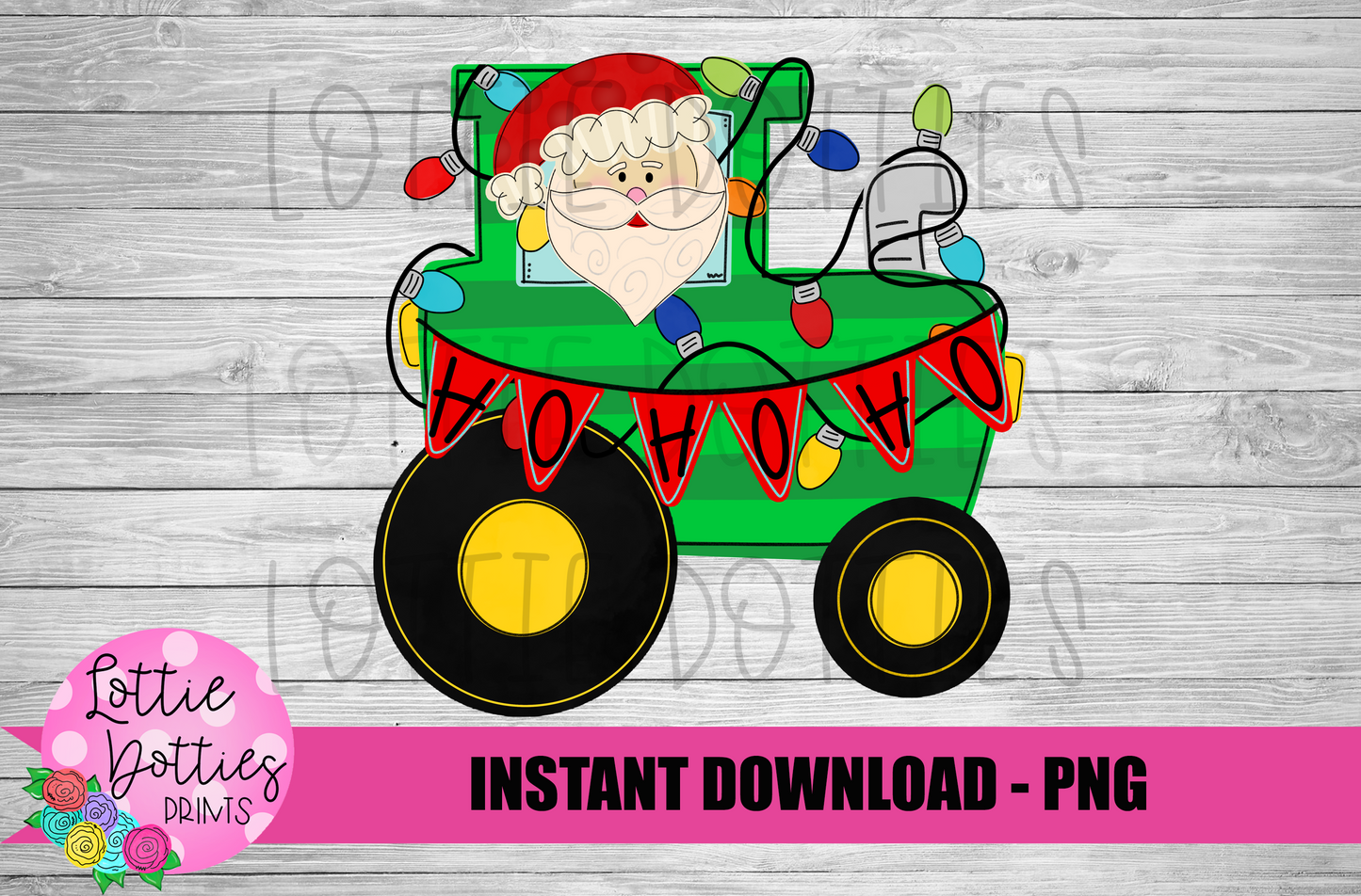 Christmas Tractor Png - Santa - Png - Christmas Sublimation Design- Digital Download
