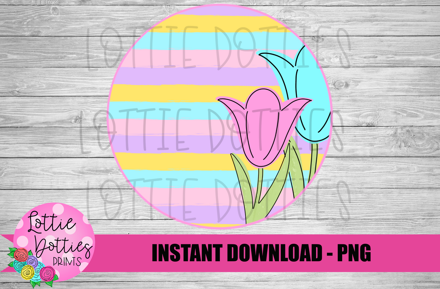 Tulip Circle - PNG - Spring - Sublimation -Digital Download