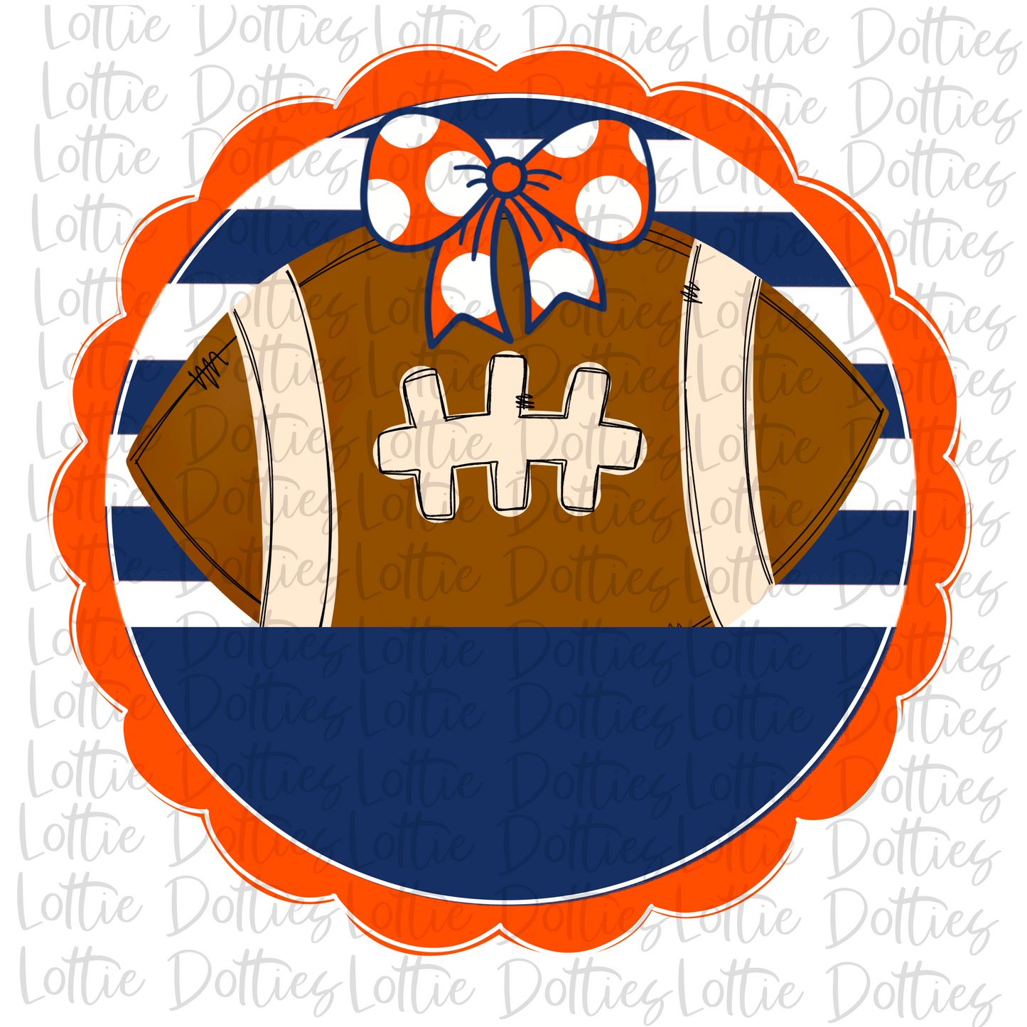 Football - PNG - Football Scallop - Sublimation - Digital Download