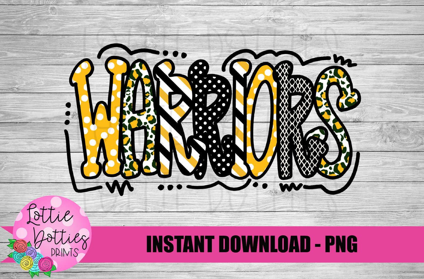 Warriors Png - Mascot Sublimation Design - Digital Download