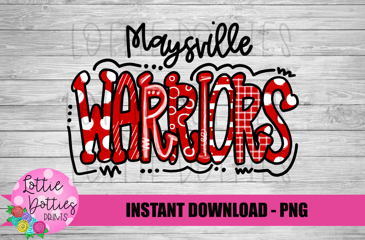 Maysville Warriors Png - Mascot Sublimation Design - Digital Download
