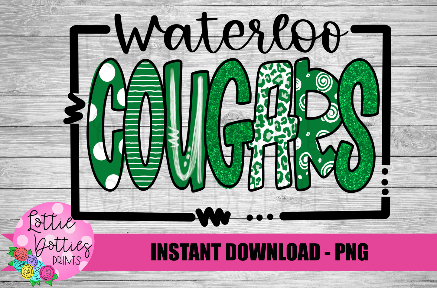 Waterloo Cougars Png - Sublimation Design - Cougars Sublimation- Digital Download