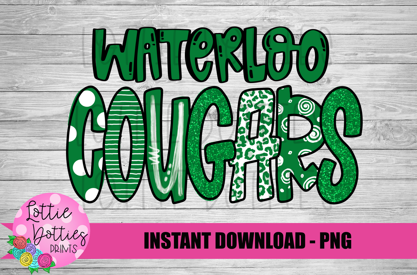 Waterloo Cougars Png - Sublimation Design - Cougars Sublimation- Digital Download