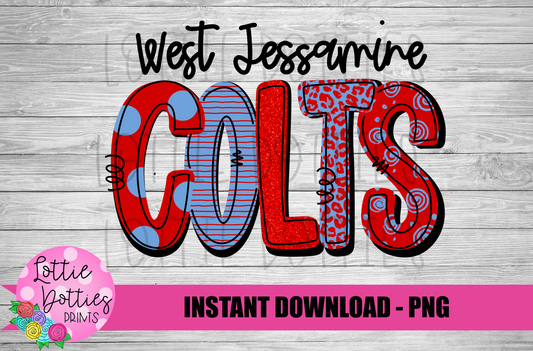 West Jessamine Colts PNG - Colts sublimation design - Digital Download