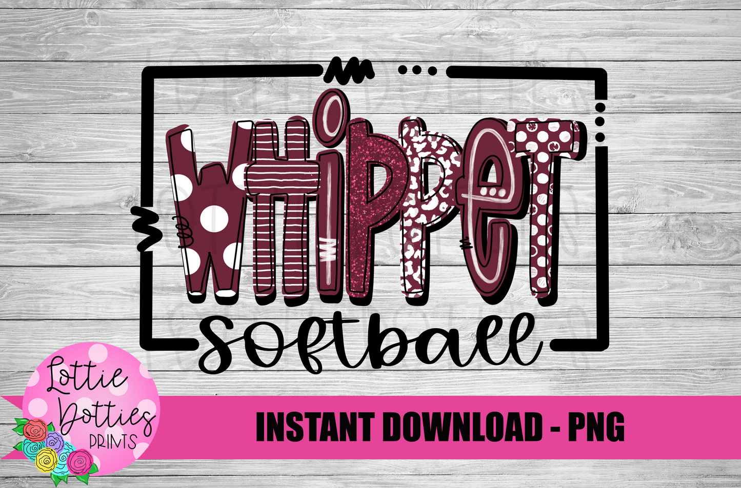 Whippet Softball - PNG - Whippet Sublimation - Digital Download