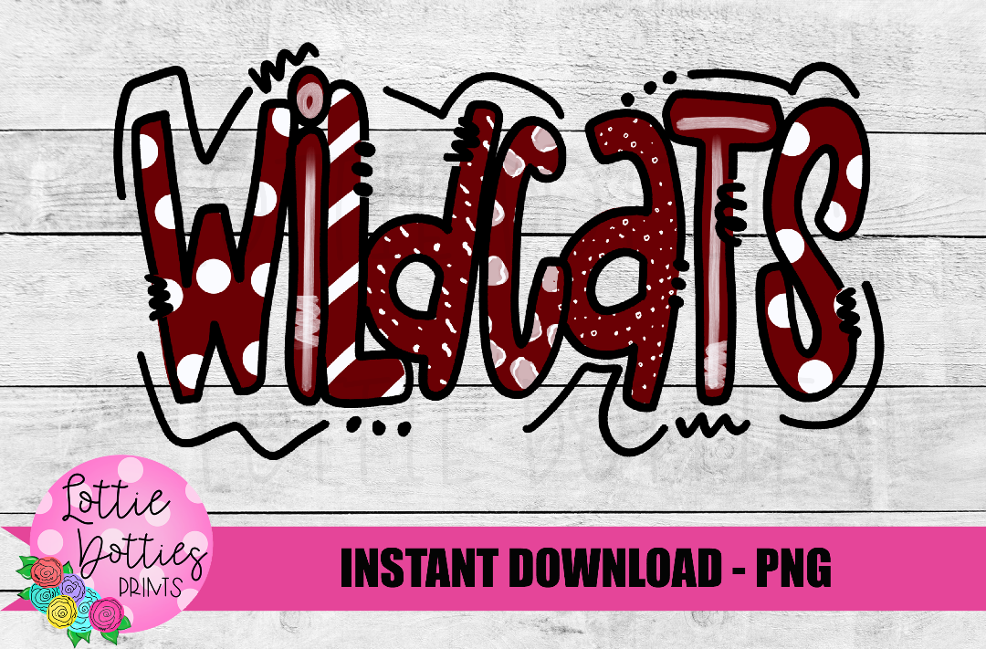 Wildcats PNG - Wildcats - sublimation design - Digital Download - Maroon and White