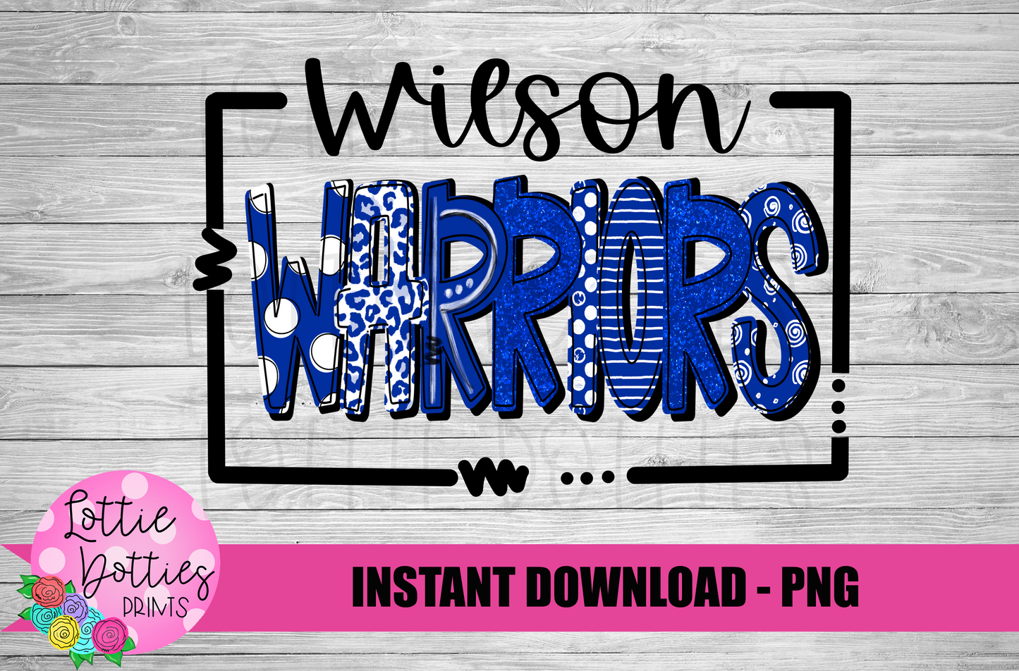 Wilson Warriors Png - Mascot Sublimation Design - Digital Download