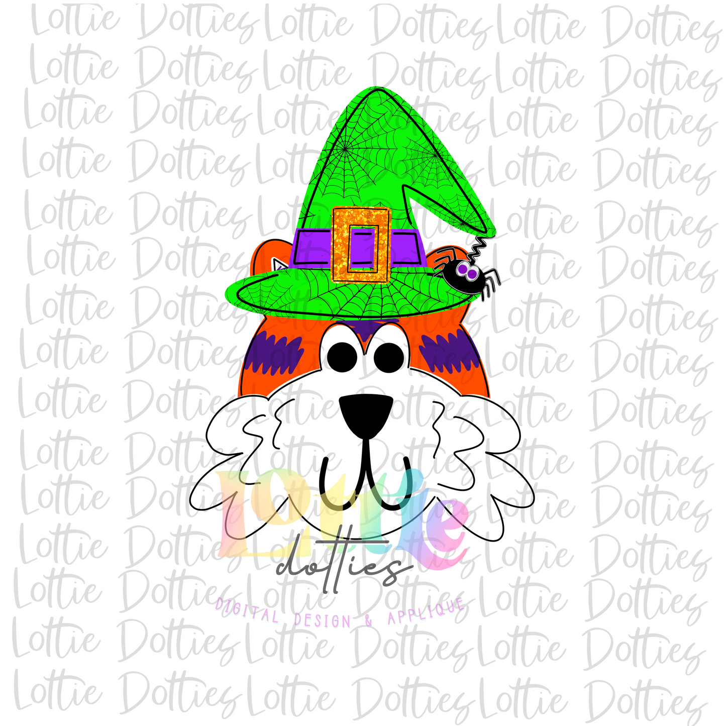 Tiger Halloween Witch Png - Tiger Sublimation Design - Orange and Purple Design - Digital Download