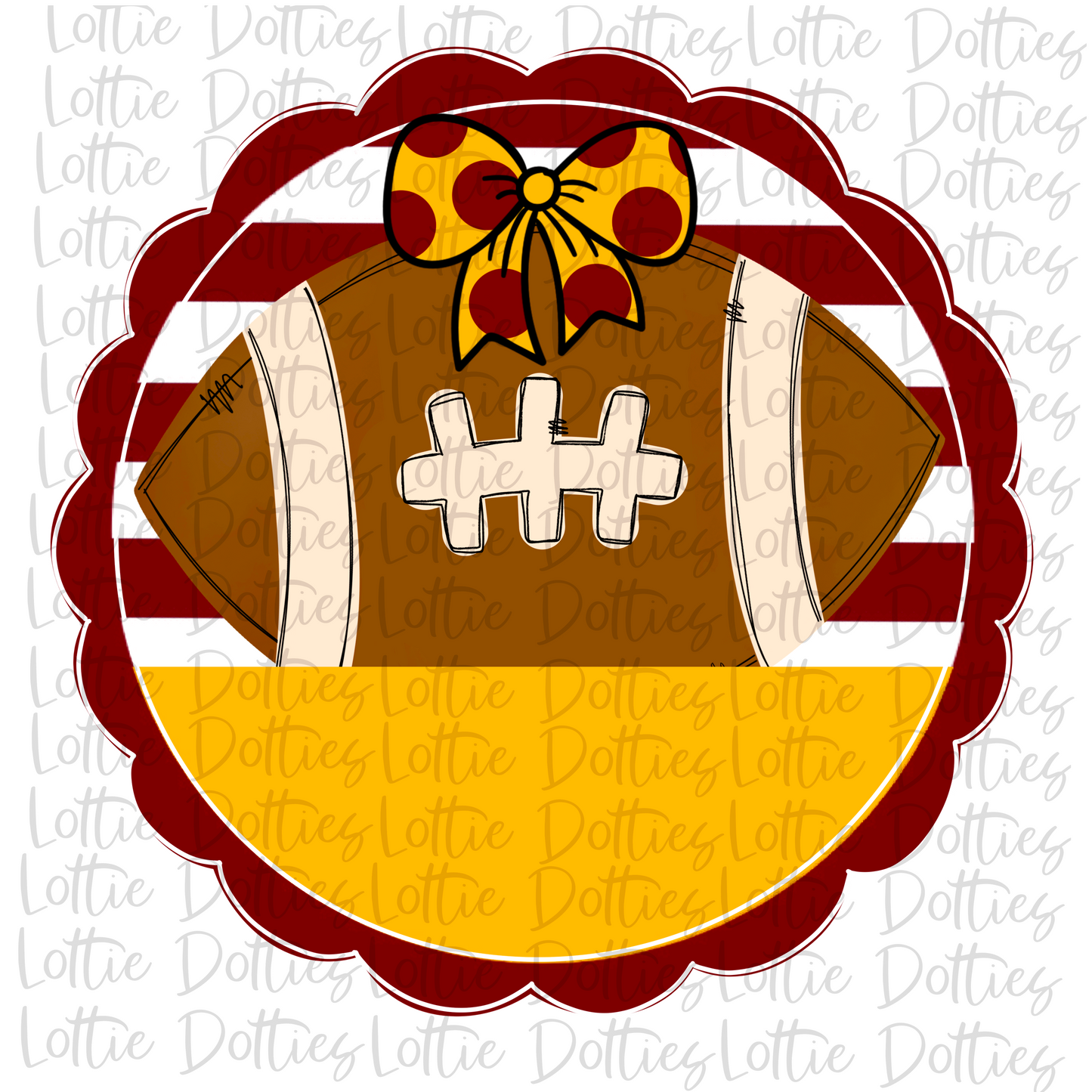 Football - PNG - Football Scallop - Sublimation - Digital Download