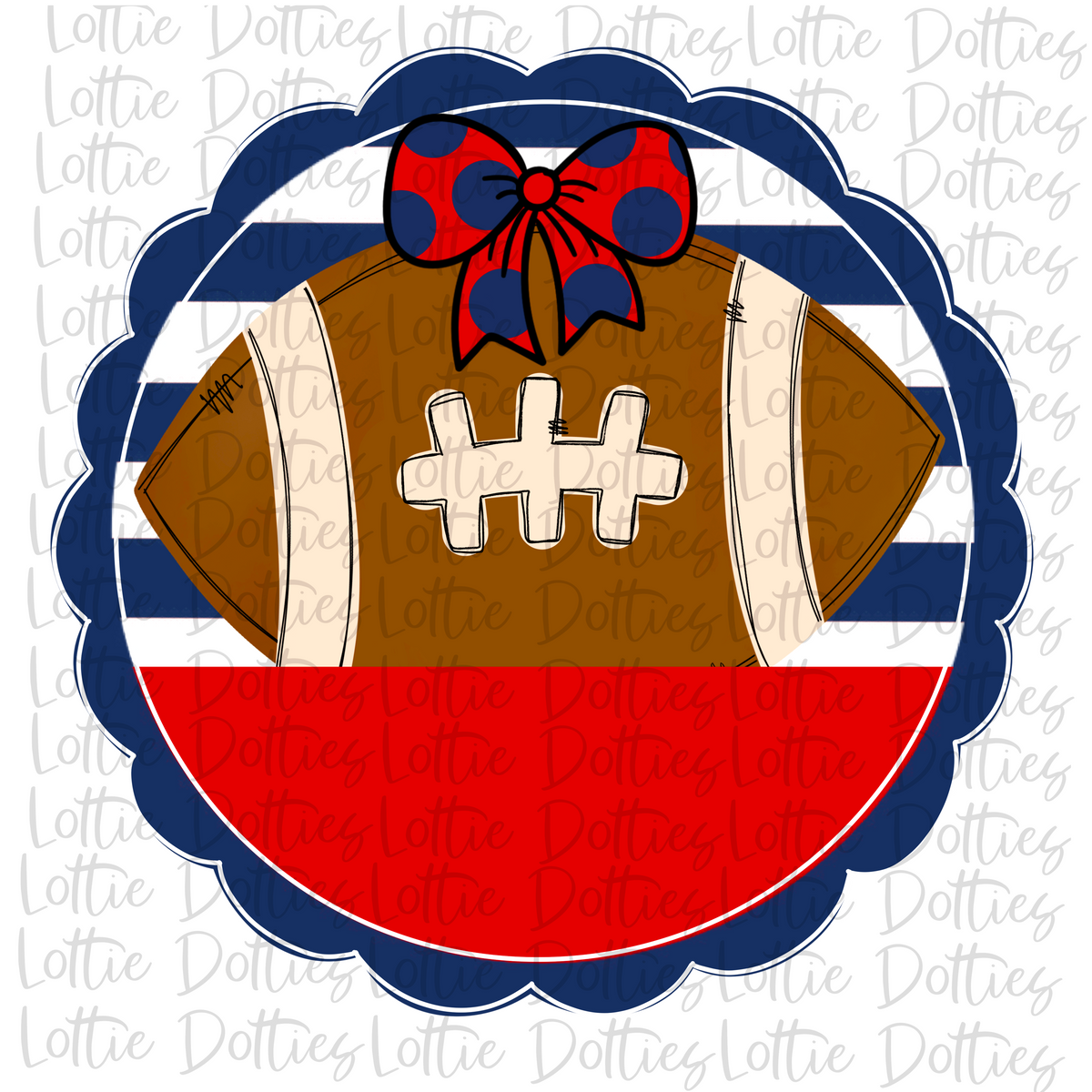 Football - PNG - Football Scallop - Sublimation - Digital Download
