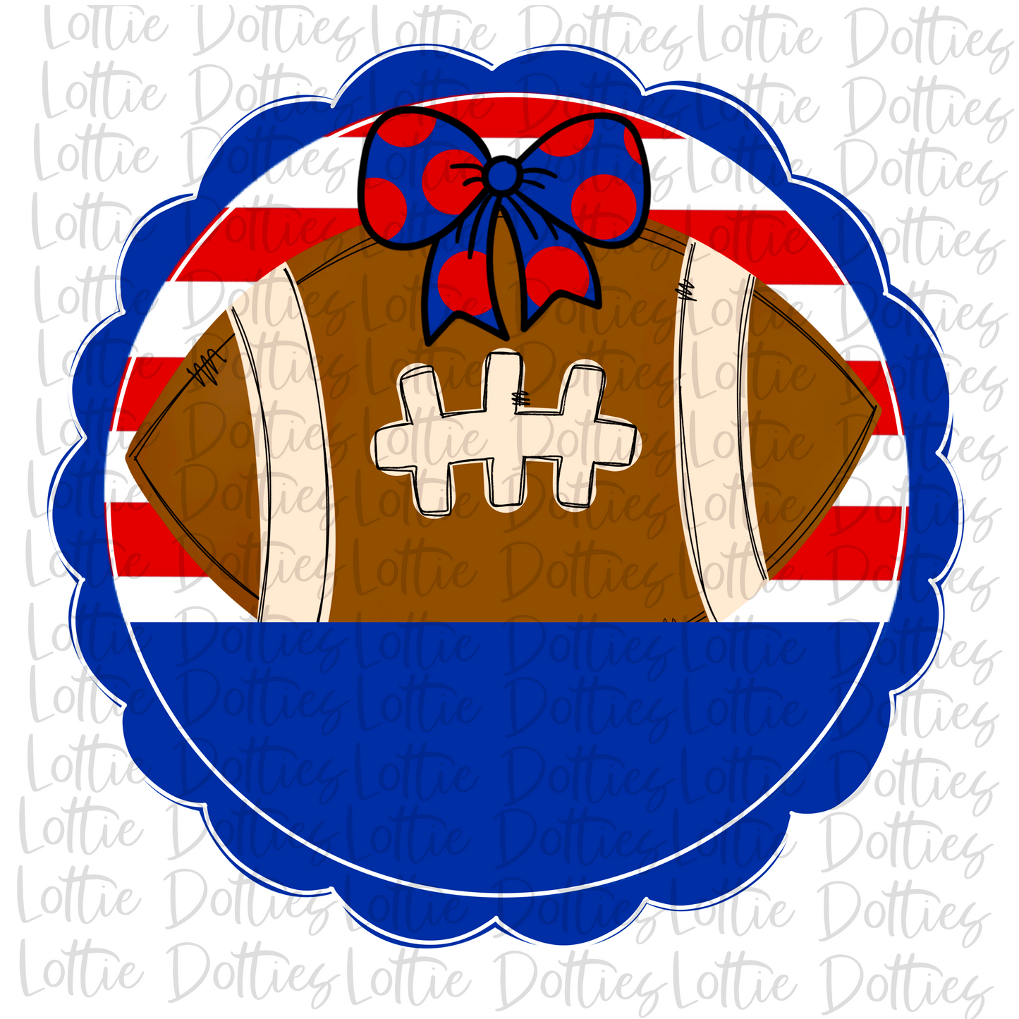 Football - PNG - Football Scallop - Sublimation - Digital Download