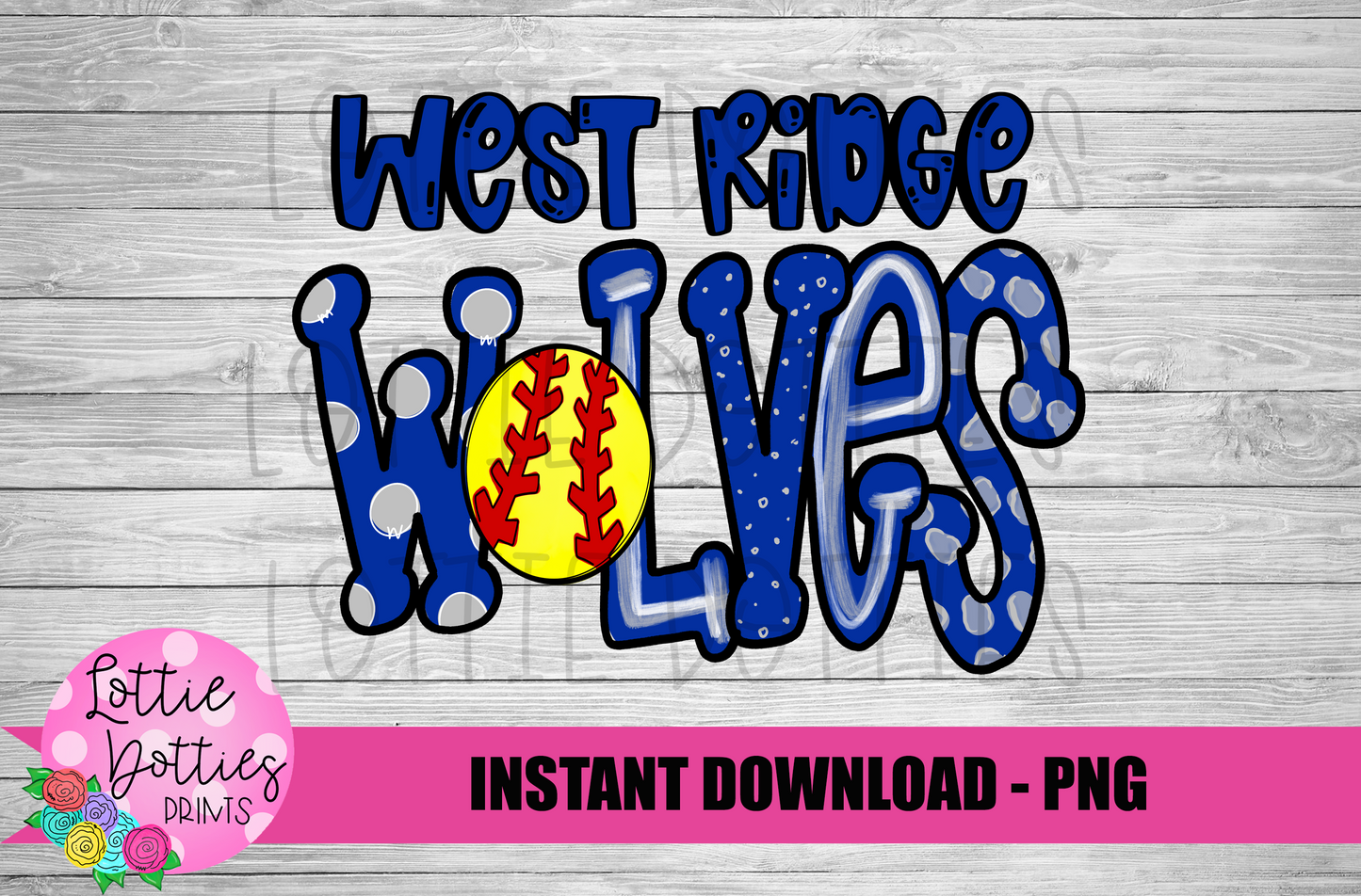 West Ridge Wolves PNG - Wolves Softball - Instant Download - Digital Download - Sublimation Design