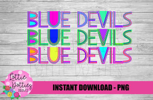 Blue Devils Png - Football Sublimation Design - Digital Download