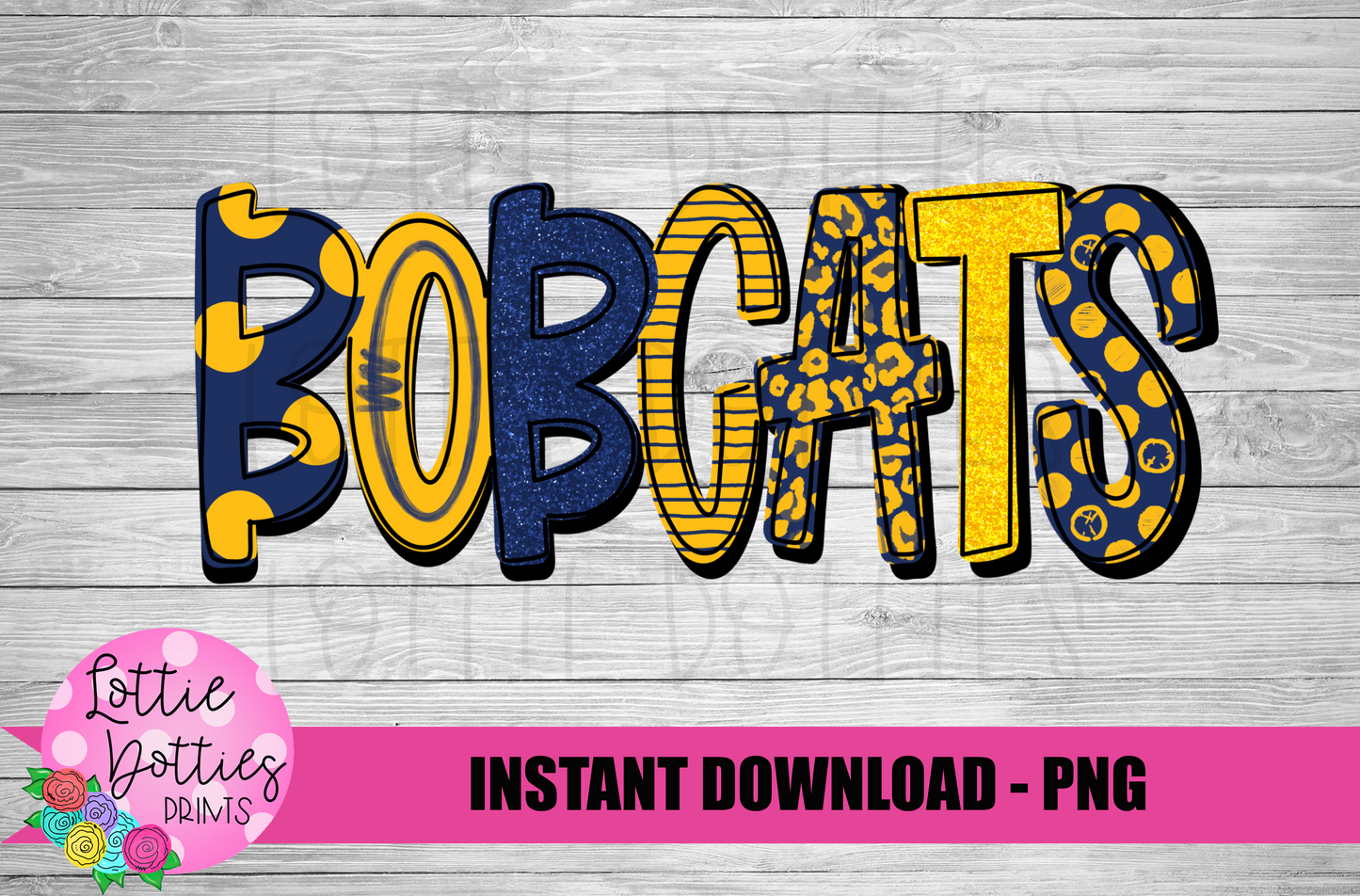 Bobcats PNG - Bobcats sublimation design - Digital Download - Navy and Gold