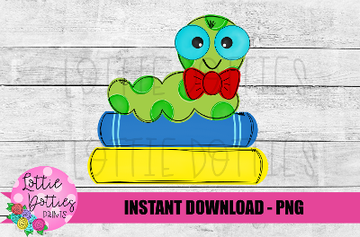 Boy Caterpillar PNG - Caterpillar On Books Sublimation - School Design