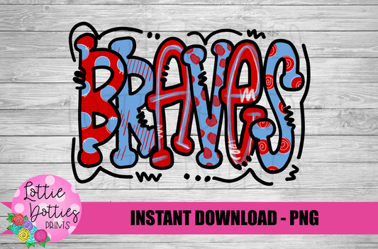Braves PNG - Braves sublimation design - Digital Download - Red and Carolina Blue