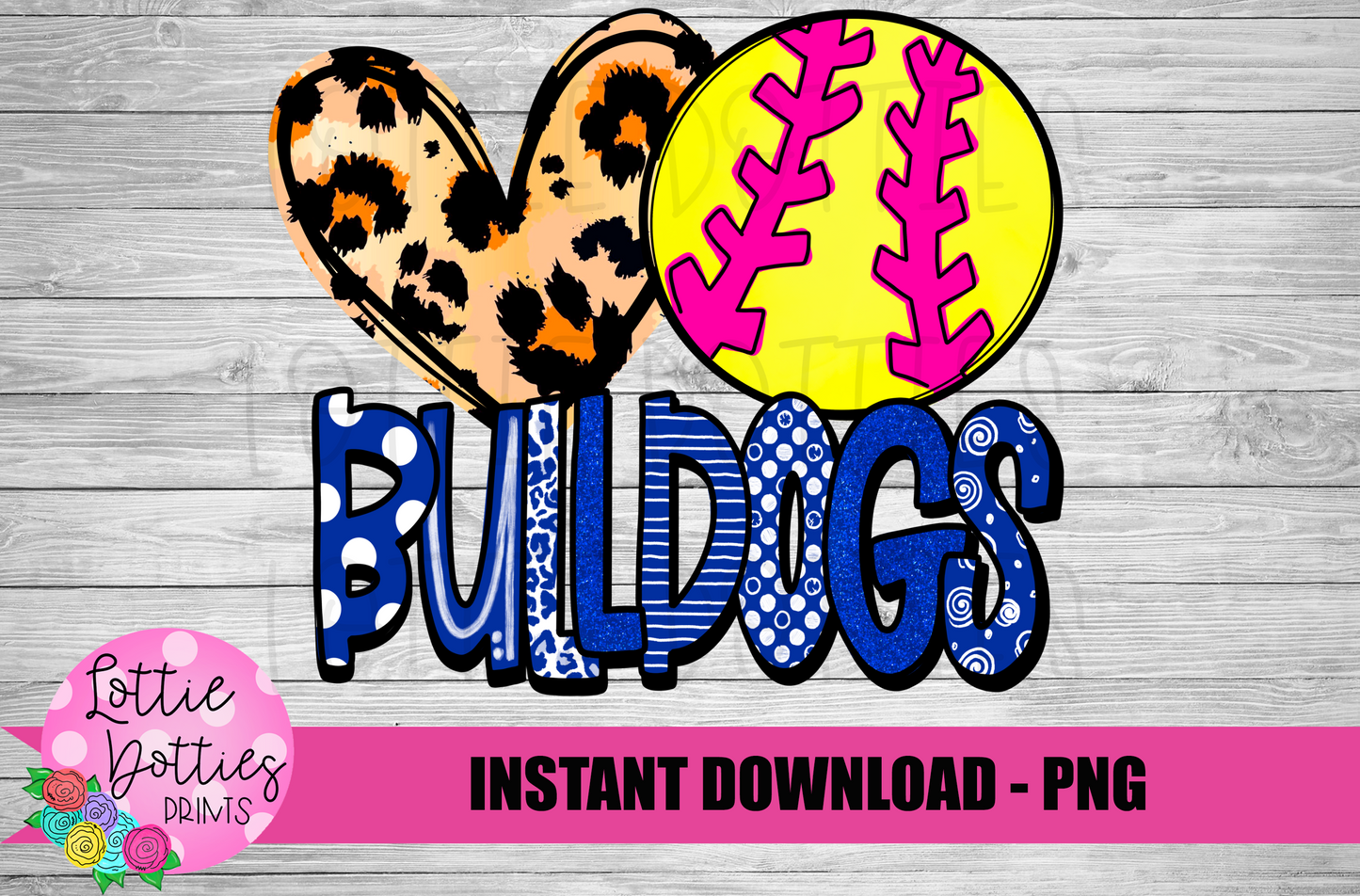 Peace Love Softball Bulldogs PNG - Bulldogs Sublimation design - Digital Download