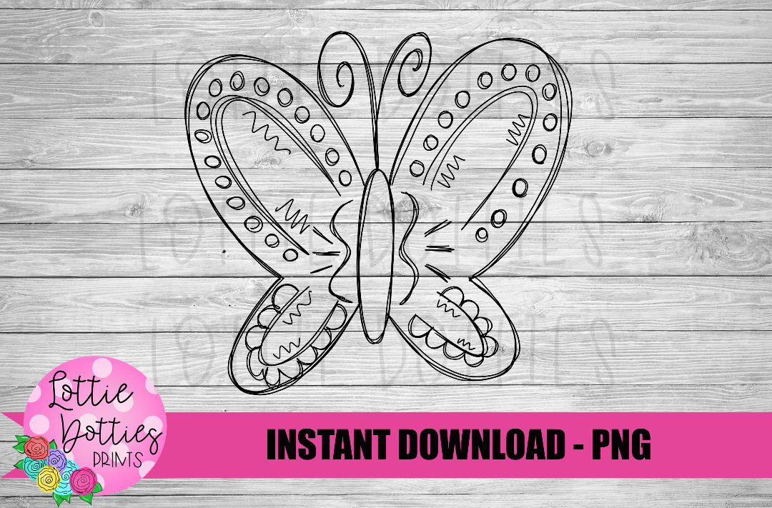 Sketch Butterfly PNG - Butterfly Sublimation
