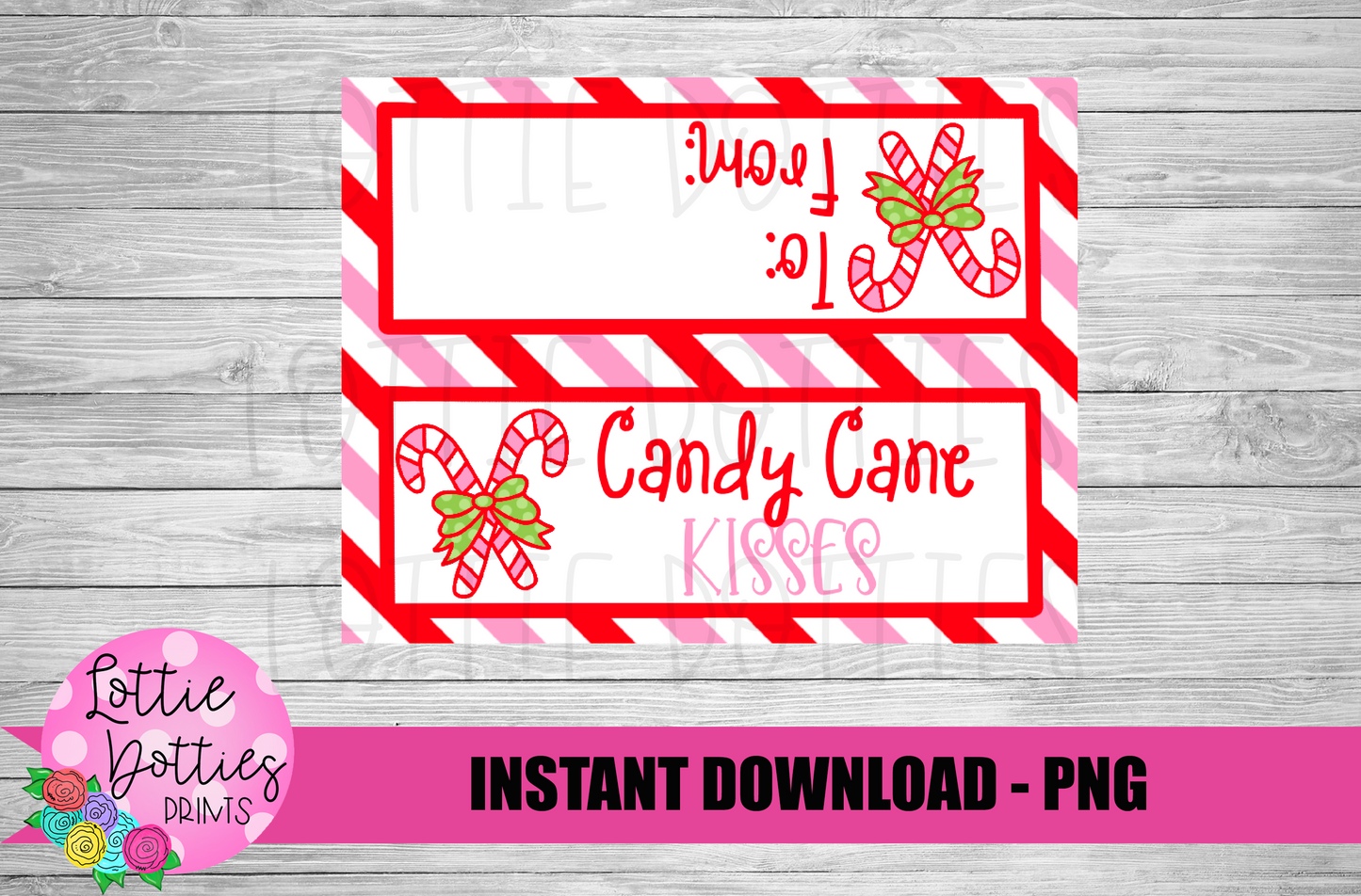 Candy Cane Bag Topper Png - Christmas Sublimation- Digital Download