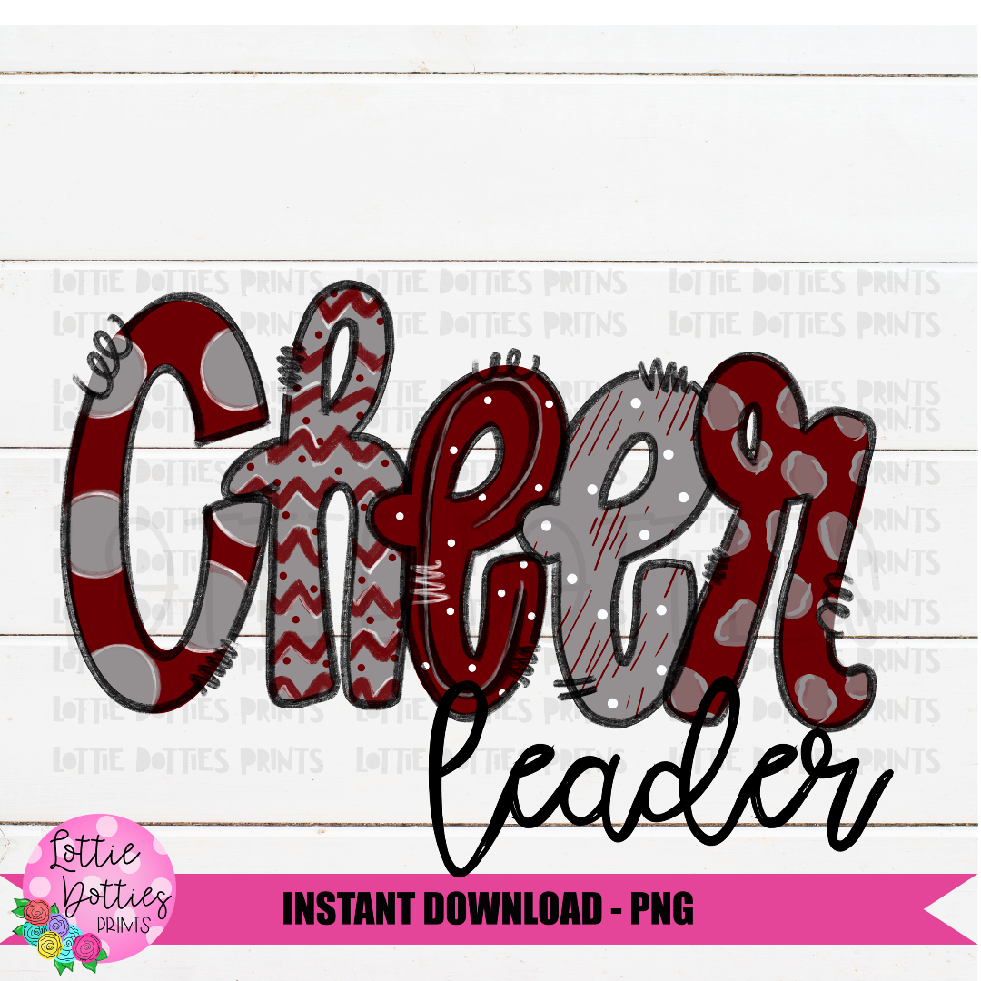 Cheer leader Png - Cheerleader Sublimation File - maroon gray and black- Instant download - Digital Download